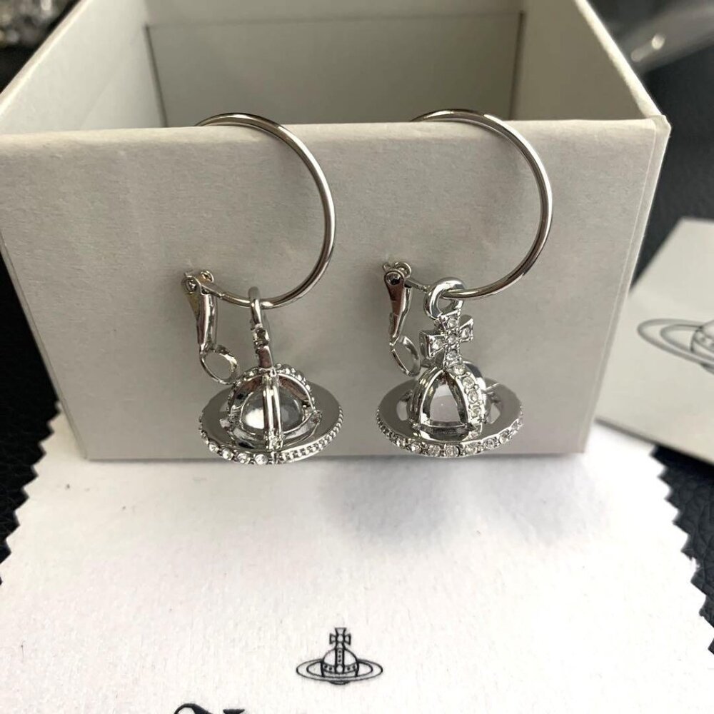 Vivienne Westwood Earrings Pierced Globe Orb Silver